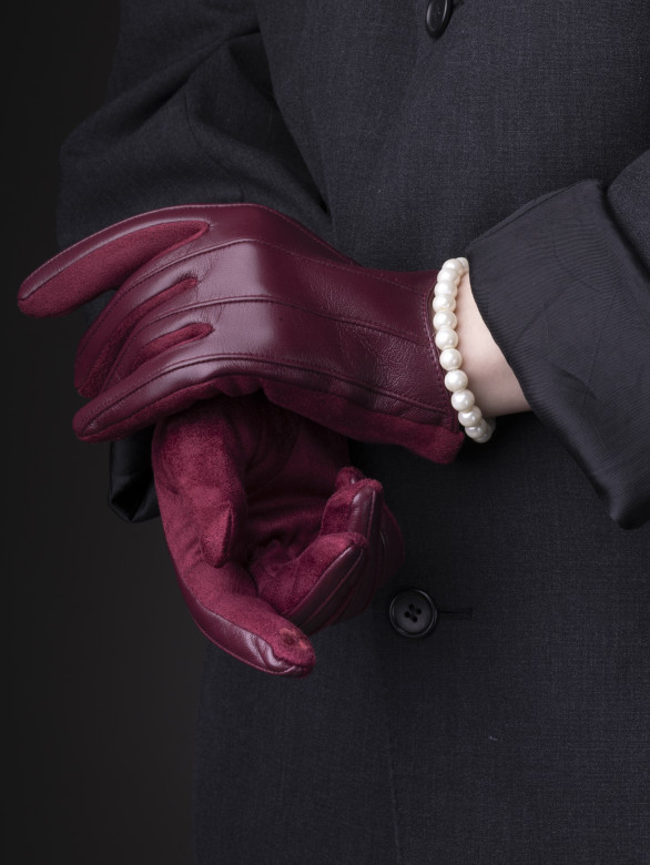 Перчатки женские HAVVS 6026 бордо Перчатки женские HAVVS 6026 бордо