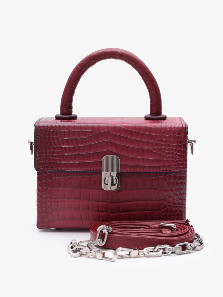 Сумка женская Karya 2541 тёмная фуксия крокодил