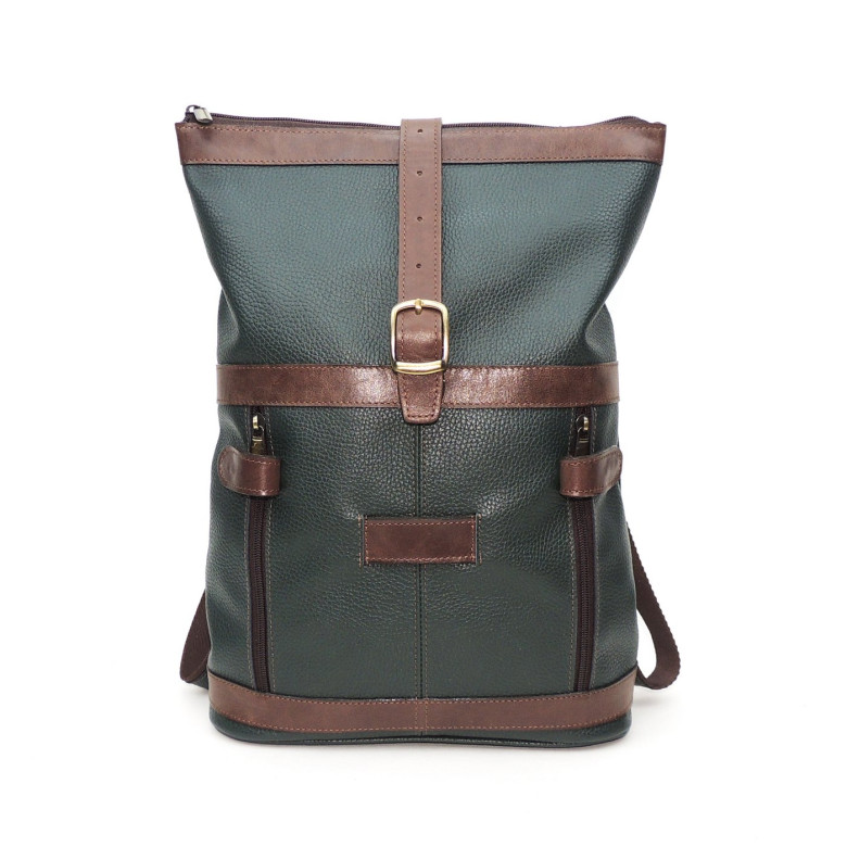 Кожаная сумка-рюкзак Natalia Kalinovskaya "Илайн" зеленая/коричневая Кожаная сумка-рюкзак Natalia Kalinovskaya "Илайн" зеленая/коричневая