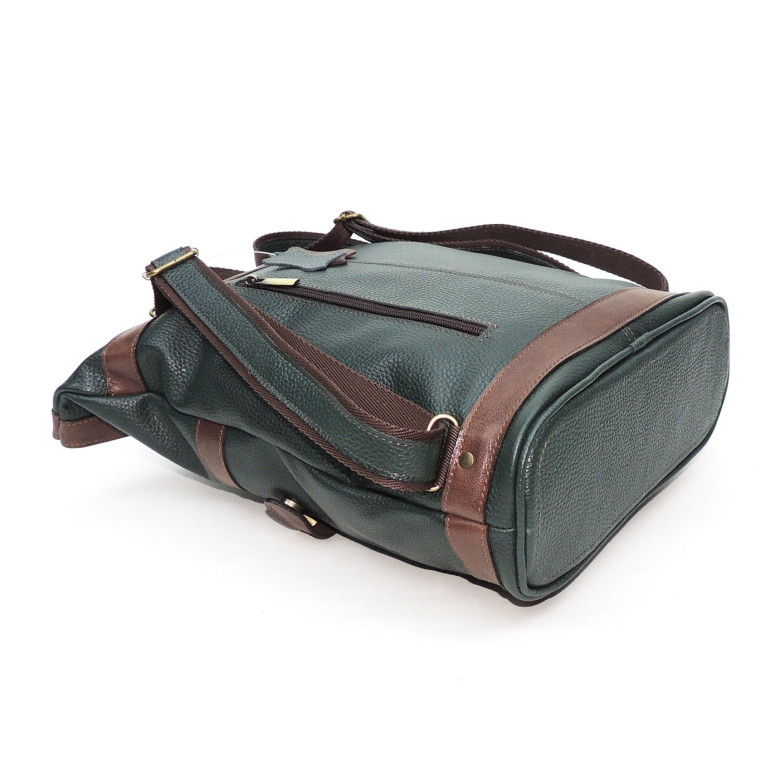 Кожаная сумка-рюкзак Natalia Kalinovskaya "Илайн" зеленая/коричневая Кожаная сумка-рюкзак Natalia Kalinovskaya "Илайн" зеленая/коричневая