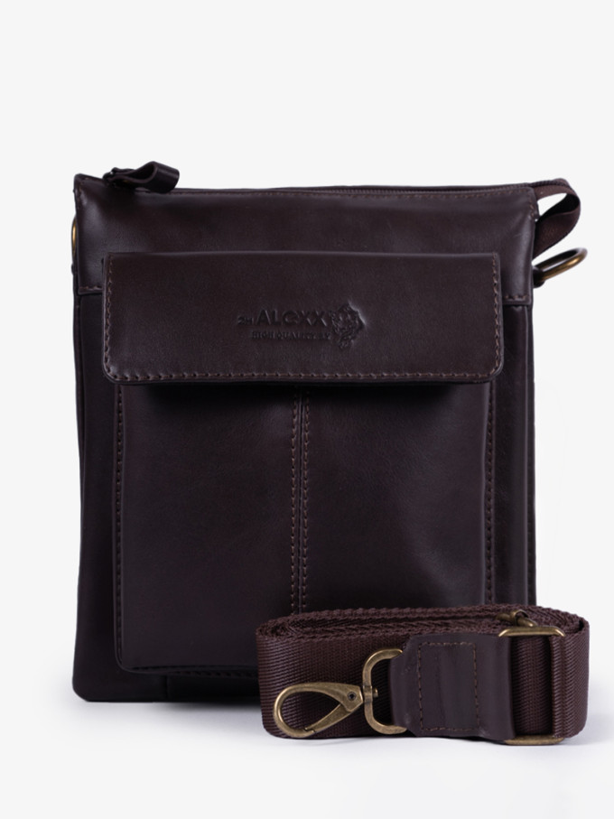 Сумка мужская zн ALEXX ALG0108 коричневая наппа