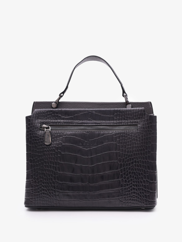 Сумка женская Karya 2427 тёмно-серый крокодил