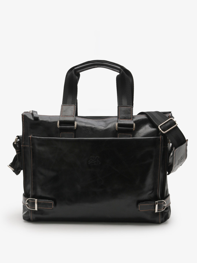 Портфель мужской кожа Maxsimo Tarnavsky 1015 чёрный пулл-ап