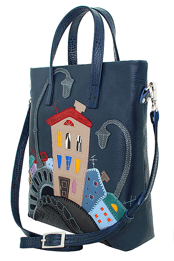 Сумка женская Protege, ДС-220-209 Город №23 синяя рептилия