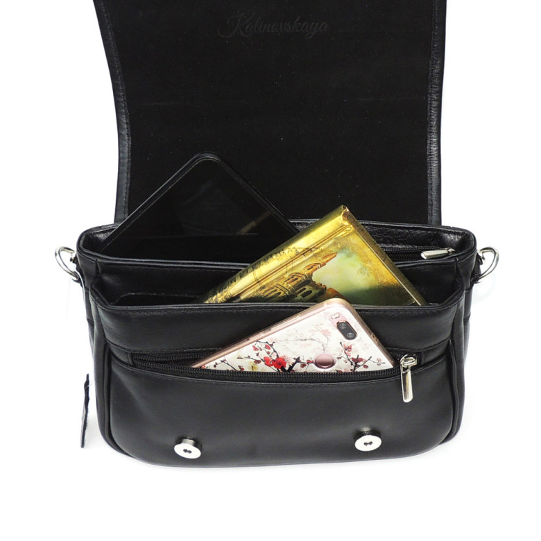 Чёрная женская кожаная сумка Natalia Kalinovskaya 93т-711 Чёрная женская кожаная сумка Natalia Kalinovskaya 93т-711