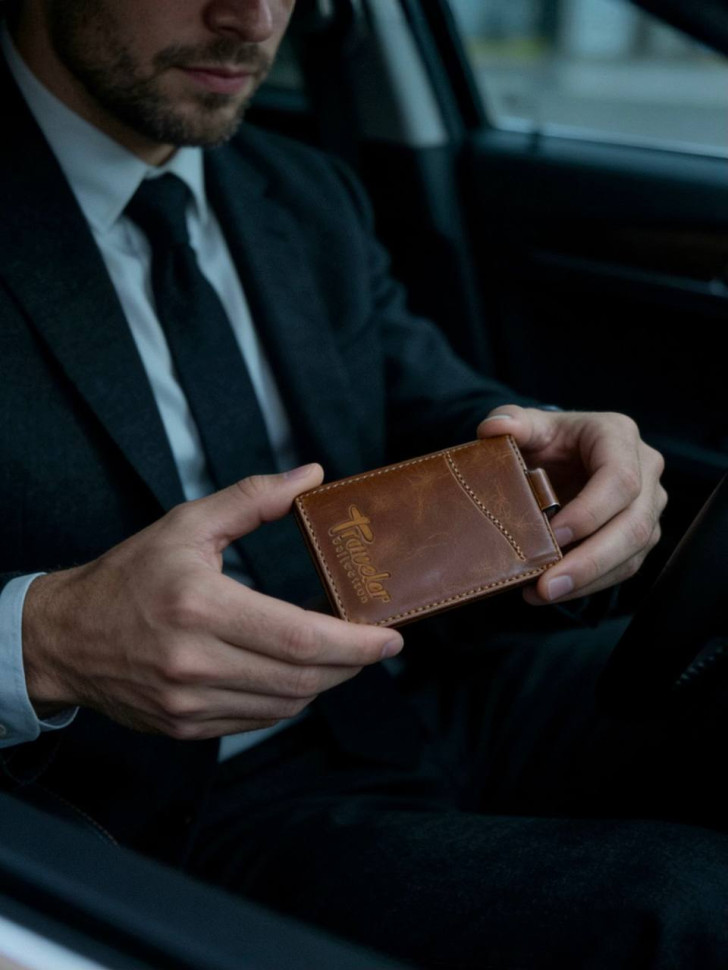 Картхолдер КХ-328-1926 "Traveler" светло-коричневый