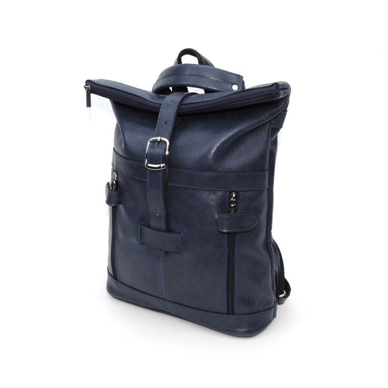 Кожаная сумка-рюкзак Natalia Kalinovskaya "Альто" синяя